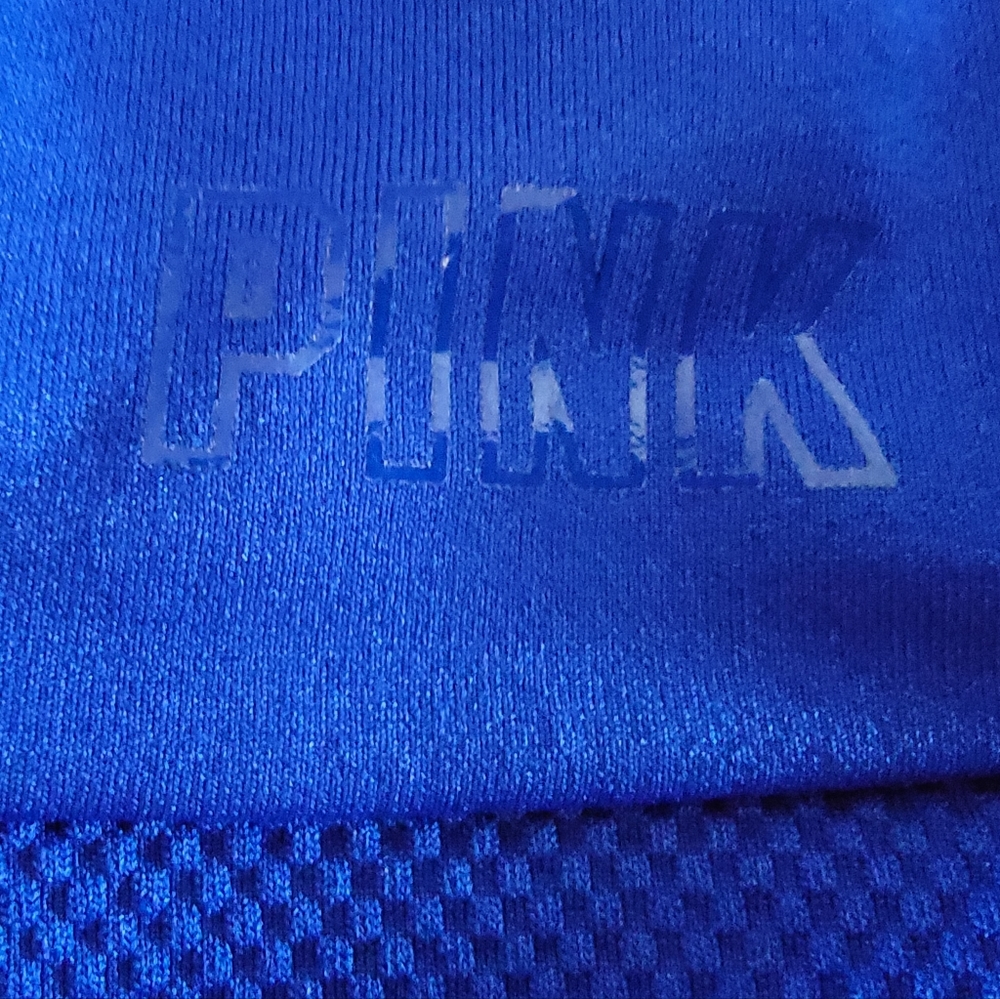 PINK Cropped Royal‎ Blue Fitted Zip-Up Jacket Large - Picture 7 of 11